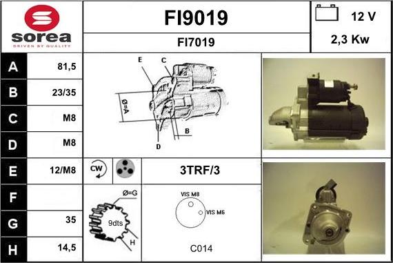 SNRA FI9019 - Стартер autosila-amz.com