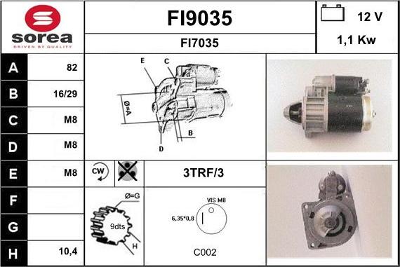 SNRA FI9035 - Стартер autosila-amz.com