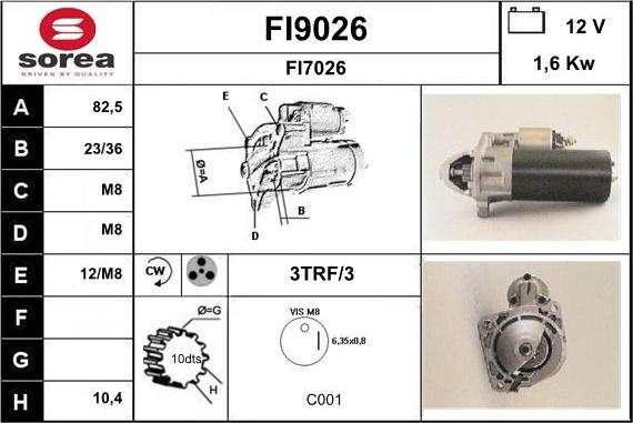 SNRA FI9026 - Стартер autosila-amz.com