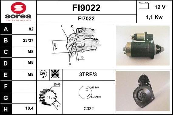 SNRA FI9022 - Стартер autosila-amz.com