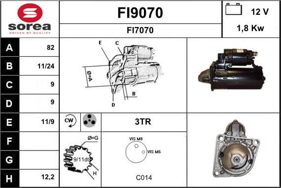 SNRA FI9070 - Стартер autosila-amz.com