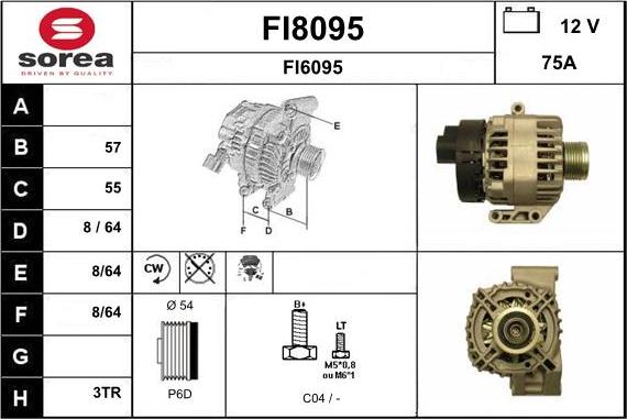 SNRA FI8095 - Генератор autosila-amz.com