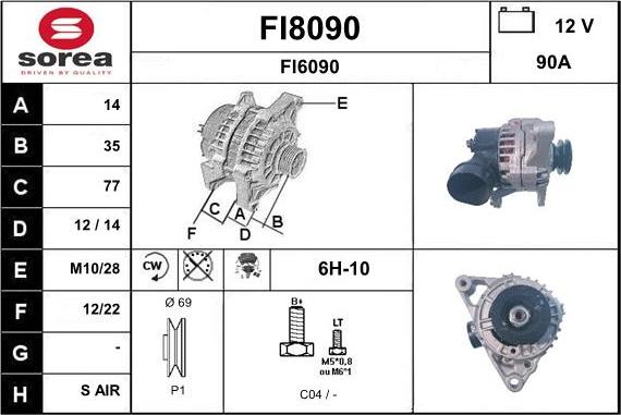 SNRA FI8090 - Генератор autosila-amz.com