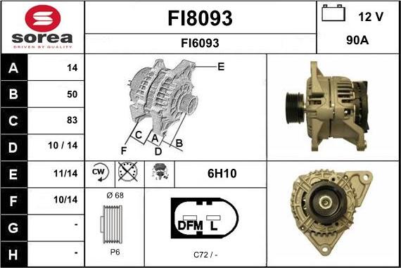 SNRA FI8093 - Генератор autosila-amz.com