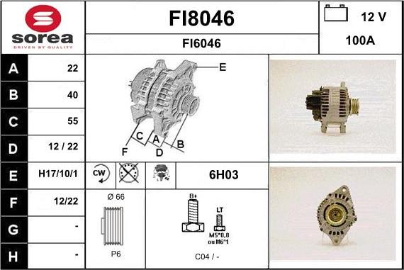 SNRA FI8046 - Генератор autosila-amz.com