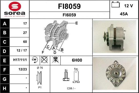 SNRA FI8059 - Генератор autosila-amz.com