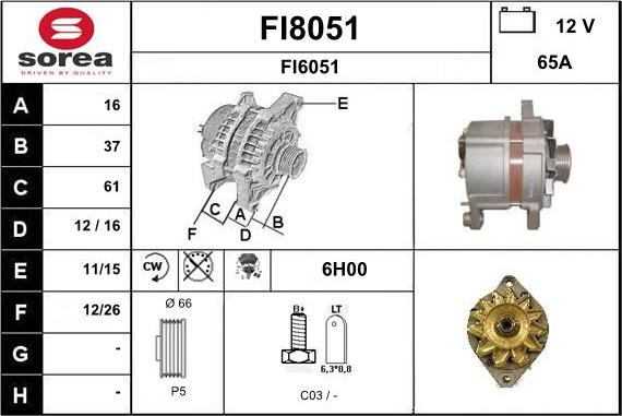 SNRA FI8051 - Генератор autosila-amz.com