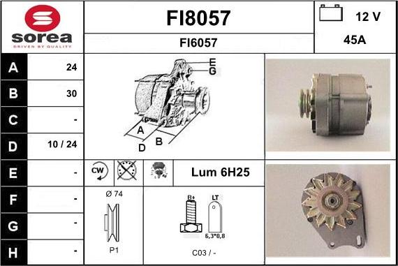 SNRA FI8057 - Генератор autosila-amz.com