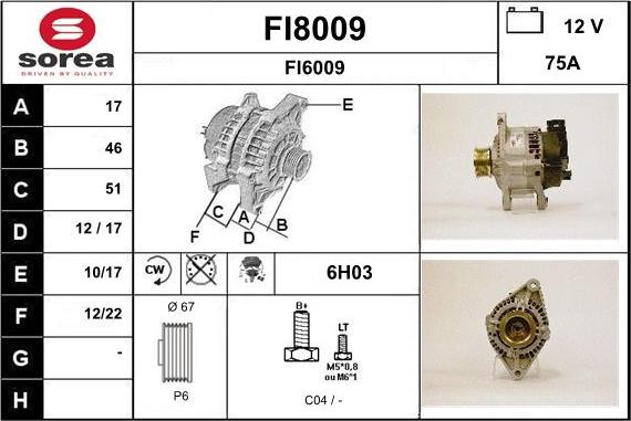 SNRA FI8009 - Генератор autosila-amz.com