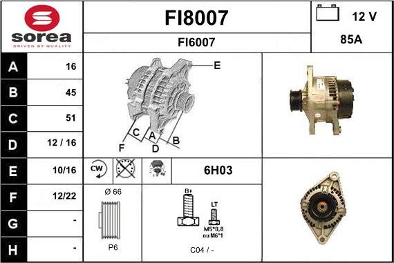 SNRA FI8007 - Генератор autosila-amz.com