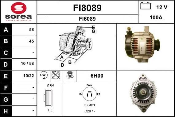 SNRA FI8089 - Генератор autosila-amz.com