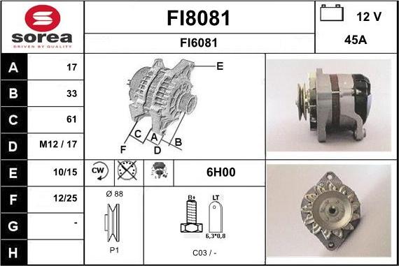 SNRA FI8081 - Генератор autosila-amz.com