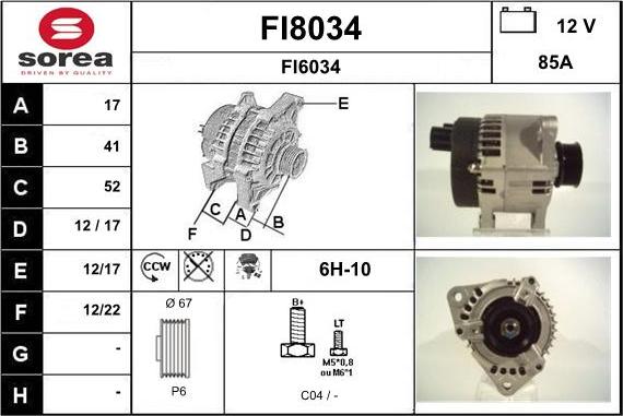 SNRA FI8034 - Генератор autosila-amz.com