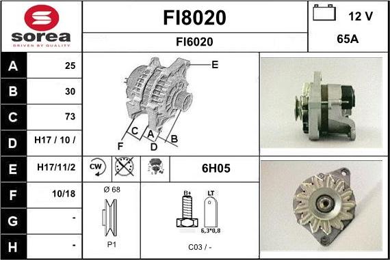 SNRA FI8020 - Генератор autosila-amz.com