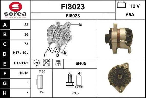 SNRA FI8023 - Генератор autosila-amz.com