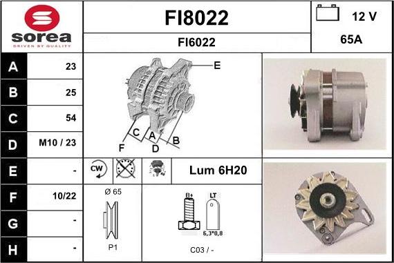 SNRA FI8022 - Генератор autosila-amz.com