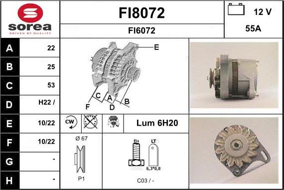 SNRA FI8072 - Генератор autosila-amz.com