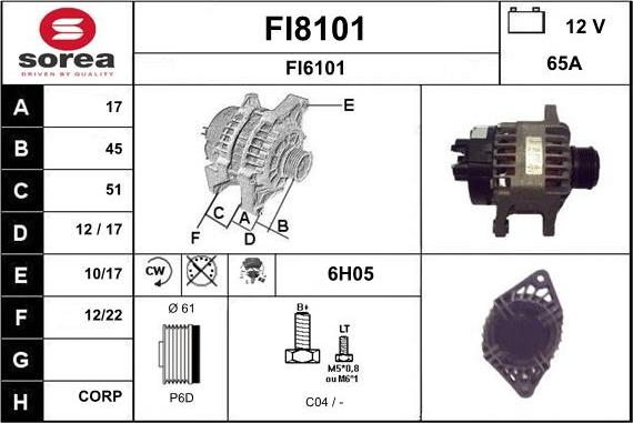 SNRA FI8101 - Генератор autosila-amz.com