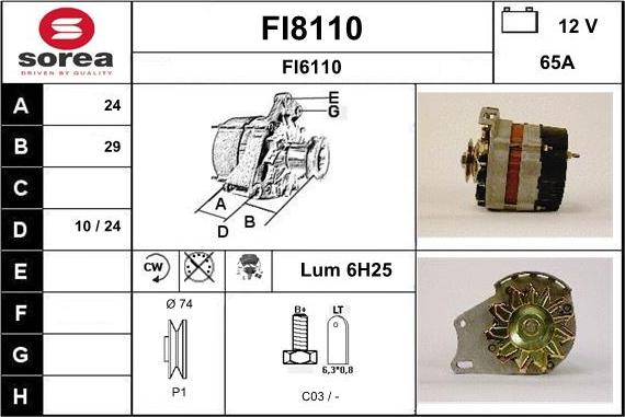 SNRA FI8110 - Генератор autosila-amz.com