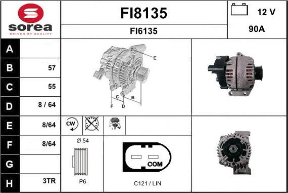 SNRA FI8135 - Генератор autosila-amz.com