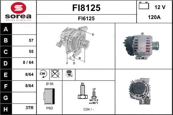 SNRA FI8125 - Генератор autosila-amz.com