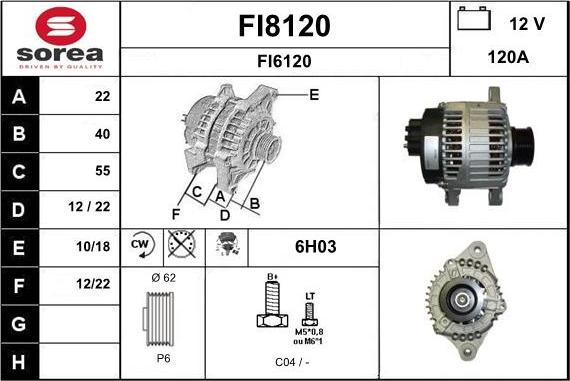 SNRA FI8120 - Генератор autosila-amz.com