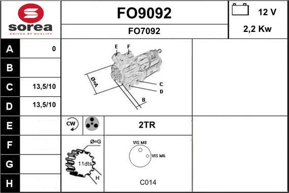 SNRA FO9092 - Стартер autosila-amz.com