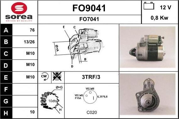 SNRA FO9041 - Стартер autosila-amz.com