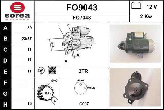 SNRA FO9043 - Стартер autosila-amz.com