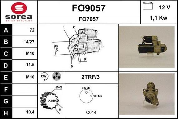 SNRA FO9057 - Стартер autosila-amz.com