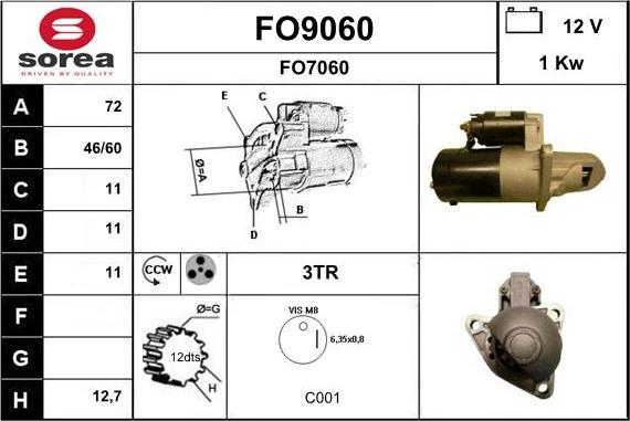 SNRA FO9060 - Стартер autosila-amz.com