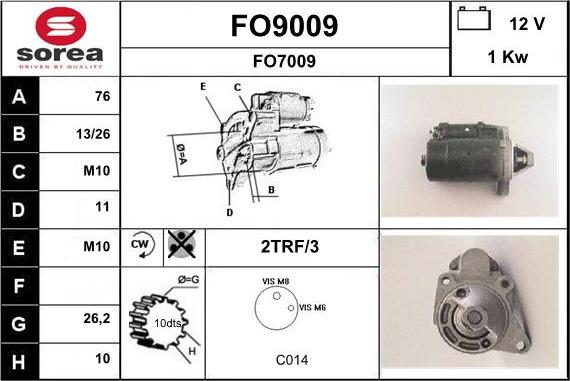 SNRA FO9009 - Стартер autosila-amz.com