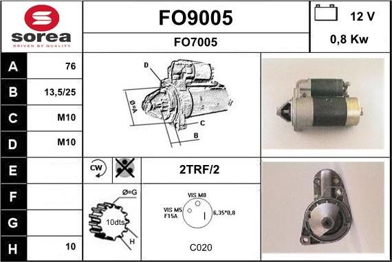 SNRA FO9005 - Стартер autosila-amz.com