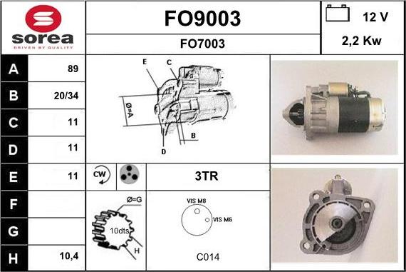 SNRA FO9003 - Стартер autosila-amz.com