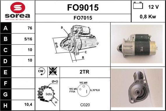 SNRA FO9015 - Стартер autosila-amz.com