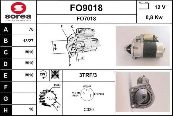 SNRA FO9018 - Стартер autosila-amz.com