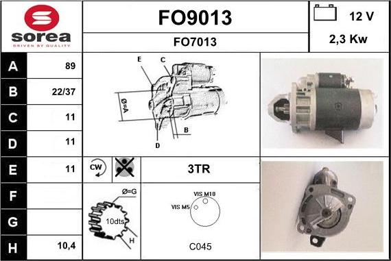 SNRA FO9013 - Стартер autosila-amz.com