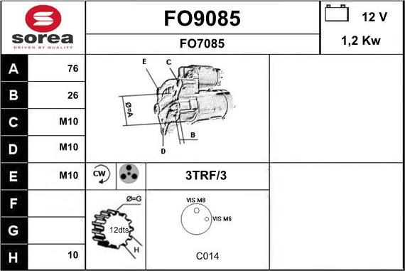 SNRA FO9085 - Стартер autosila-amz.com