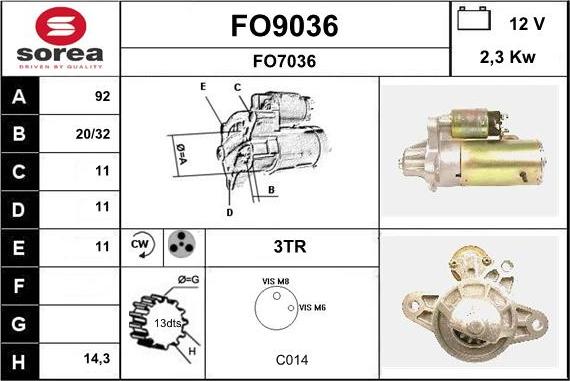 SNRA FO9036 - Стартер autosila-amz.com