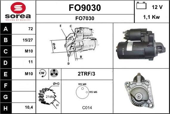 SNRA FO9030 - Стартер autosila-amz.com