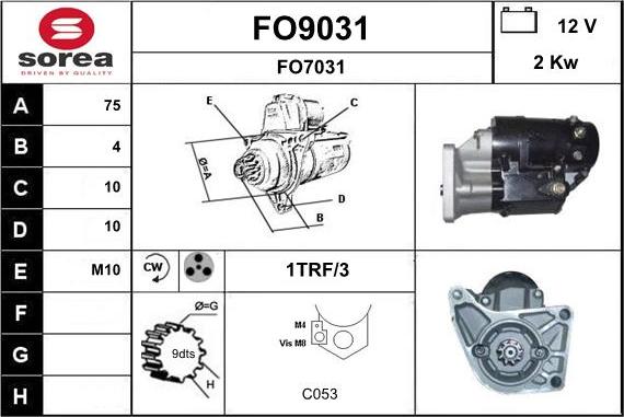 SNRA FO9031 - Стартер autosila-amz.com