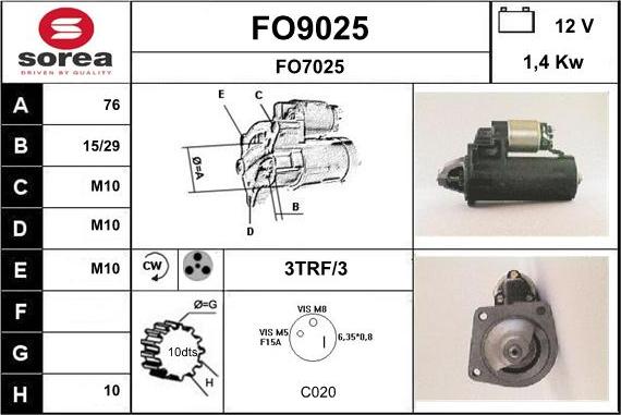 SNRA FO9025 - Стартер autosila-amz.com