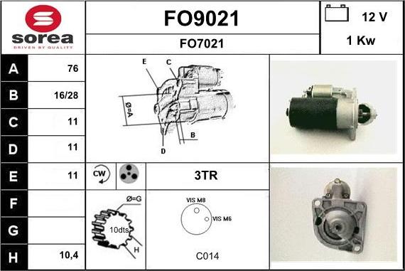 SNRA FO9021 - Стартер autosila-amz.com