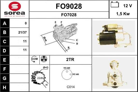 SNRA FO9028 - Стартер autosila-amz.com