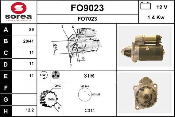 SNRA FO9023 - Стартер autosila-amz.com