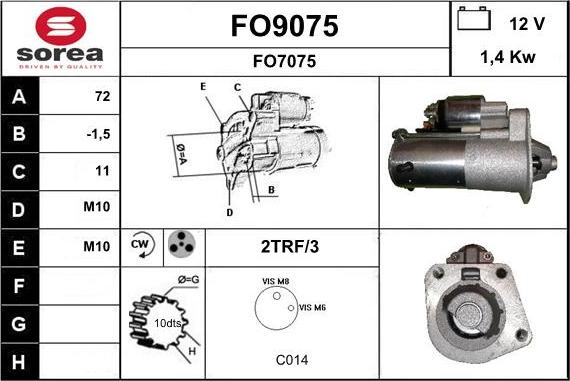 SNRA FO9075 - Стартер autosila-amz.com