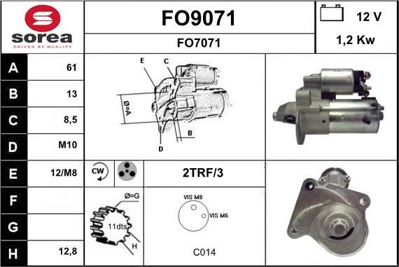 SNRA FO9071 - Стартер autosila-amz.com