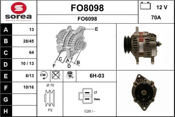 SNRA FO8098 - Генератор autosila-amz.com