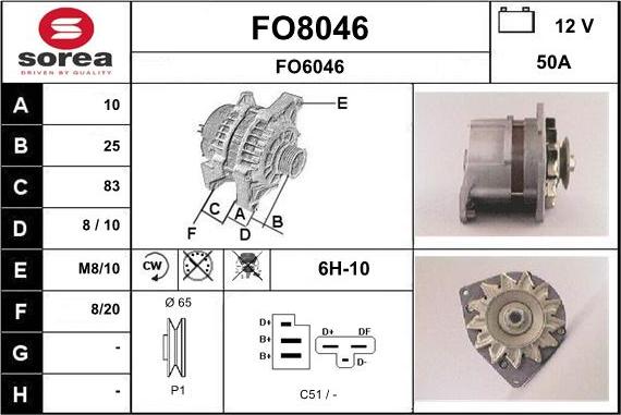 SNRA FO8046 - Генератор autosila-amz.com