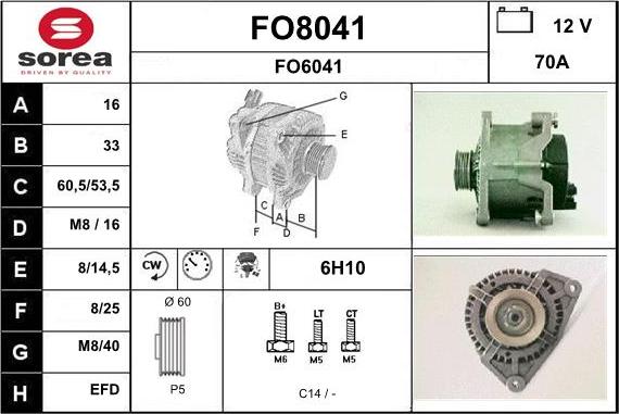 SNRA FO8041 - Генератор autosila-amz.com